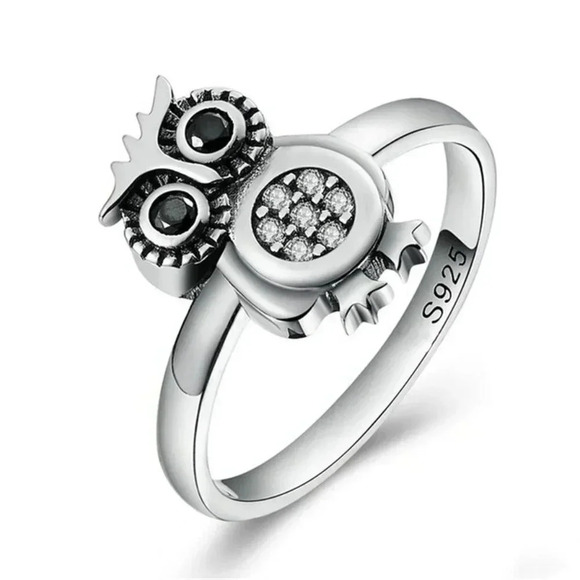 🦋925 Silver Plated 3A CZ Cute Ring for Men Women FB16FA1042
